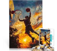 Puzzles pour Adultes 1000 pièces Dunking d'un Joueur de Basket-Ball Jeu Familial pour et Car C'est Un pour Toute la Famille 38x26cm