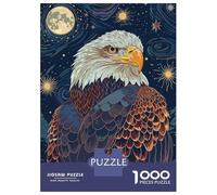Puzzles pour Adultes 1000 Pièces Eagle in Starry Night Sky Illustration Puzzle pour Adultes, Jeu De Réflexion, Cadeaux pour Femmes, Activités Amusantes À La Maison 52x38cm/1000pcs