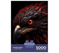 Puzzles pour Adultes 1000 Pièces Eagle Red and Black Animal Puzzles pour Adultes Jeux Relaxants Une Œuvre d'art Activités Amusantes À La Maison 38x26cm/1000pcs