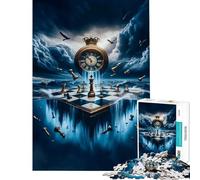 Puzzles pour Adultes 1000 pièces Échiquier du Temps Défi éducatif Défi Difficile Jeux Amusants pour Les 14 Ans et Plus 50x75cm