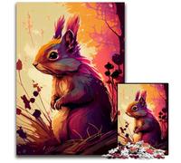 Puzzles pour Adultes 1000 pièces Écureuil Puzzles en Carton coloré pour Adultes Jeu de défi cérébral pour Adolescents et Interaction familiale 26x38cm