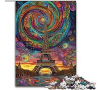 Puzzles pour Adultes 1000 pièces Eiffel psychédélique, Analyse et logique avec pièces de Formes aléatoires entièrement emboîtables, à partir de 14 Ans (Taille 26x38cm)