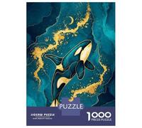 Puzzles pour Adultes 1000 Pièces Elegant Orca Whale Art Puzzle pour Adultes, Jeu De Réflexion, Cadeau d'anniversaire, Défi Éducatif 38x26cm/1000pcs