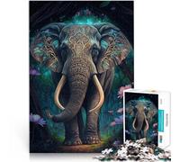 Puzzles pour Adultes 1000 pièces Éléphant Animal coloré ，Convient aux Personnes âgées de 14 Ans et Plus Accueil Jeux éducatifs Jouets DIY Car C'est Un pour Toute la Famille。