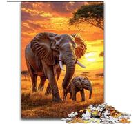 Puzzles pour Adultes 1000 pièces Éléphant d'Afrique, Difficile, avec des pièces entièrement emboîtables de Formes aléatoires (Taille 50x75cm)