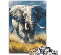 Puzzles pour Adultes 1000 pièces Éléphant des prairies Jouets éducatifs Jeux Anti-Stress Convient pour la décoration de Bureau 26x38cm