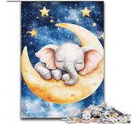 Puzzles pour Adultes 1000 pièces Éléphant endormi, pour 14 Ans et Plus, pour s'amuser en Famille et Passer Une soirée Jeux, Collection d'artistes, Beaux-Arts (Taille 50x75cm)