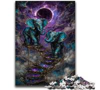Puzzles pour Adultes 1000 pièces Éléphant mystérieux Difficile à compléter mais Amusant et Humoristique Décoration d'intérieur Unique et Cadeaux 26x38cm