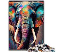 Puzzles pour Adultes 1000 pièces Éléphant Pop Art Animal pour et 14 Ans et Plus Cadeaux intéressants pour la réduction du Stress pour Les Amis et la Famille 50x75cm