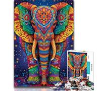 Puzzles pour Adultes 1000 pièces Éléphant psychédélique, Jeux éducatifs, décoration d'intérieur, Cadeau d'anniversaire, Art Mural (38x26cm)
