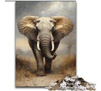 Puzzles pour Adultes 1000 pièces Éléphant rétro, Jeu Familial Anti-Stress, défi Difficile, Une œuvre d'art pour Les 14 Ans et Plus (Taille 50x75cm)