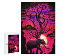 Puzzles pour adultes 1000 pièces éléphant sous l'arbre de lune pour adolescents, jouets de bricolage, cadeaux pour femmes, convient également comme cadeau pour toute la famille 1000 pièces