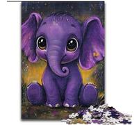 Puzzles pour Adultes 1000 pièces Éléphant Violet Jeux éducatifs Décoration de la Maison Jeu éducatif pour Anniversaire, Noël (Taille 50x75cm)