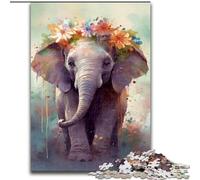 Puzzles pour Adultes 1000 pièces Éléphants colorés en Carton, Jeu de réflexion, Jeu Familial interactif, Convient aux 14 Ans et Plus, 1000 pièces(26x38cm)