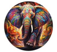 Puzzles pour Adultes 1000 pièces Éléphants d'Afrique Puzzle Rond 1000 pièces Jeu Familial interactif, Convient aux 14 Ans et Plus (67,5x67,5cm)