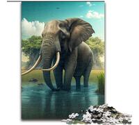 Puzzles pour Adultes 1000 pièces Éléphants Puzzle Animal en Bois, pour Les Anniversaires, Les Vacances et la décoration intérieure 1000 pièces(50x75cm)