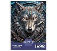 Puzzles pour Adultes 1000 Pièces Emerald King Wolf Puzzle Adulte Jeu Manuel Assemblage De Motifs Difficile À Compléter 70x50cm/1000pcs