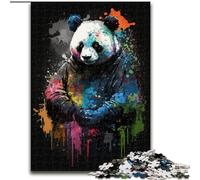 Puzzles pour Adultes, 1000 pièces en Bois, Motif Panda néon, pour Adolescents et Famille - Jeu de réflexion à Faire soi-même, 1000 pièces(50x75cm)