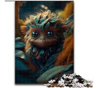 Puzzles pour Adultes 1000 pièces en Bois représentant Un Adorable Extraterrestre de la forêt. Cadeau Amusant et activité pour la Maison. 50x75cm. Fête d'anniversaire pour Hommes et Femmes.