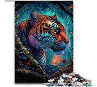 Puzzles pour Adultes, 1000 pièces en Bois représentant Un Tigre, Un Casse-tête Stimulant pour Les Adolescents, idéal pour la décoration intérieure ou comme Cadeau(1000 pièces, 50x75cm)