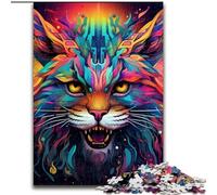 Puzzles pour Adultes, 1000 pièces en Carton coloré Lynx pour Adultes, Taille 26x38cm, défi cérébral, Cadeau Parfait pour Les Adolescents et décoration intérieure