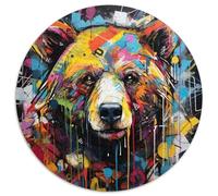 Puzzles pour Adultes 1000 pièces en Carton Motif Ours Brun Graffiti Idéal pour Les Loisirs en Famille pour Les fêtes et Les Anniversaires 67,5 x 67,5 cm