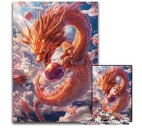 Puzzles pour Adultes, 1000 pièces en Carton représentant Un Dragon Chinois, idéal pour stimuler Le Cerveau, pour Les Adolescents et décoration d'intérieur 26x38cm