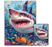 Puzzles pour Adultes, 1000 pièces en Carton représentant Un Requin Mignon, Cadeau Stimulant pour Les Enfants, activité éducative pour Adolescents 26x38cm/10,23x14,96 Pouces