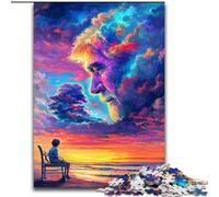 Puzzles pour Adultes, 1000 pièces en Carton représentant Un Visage Humain et Un Nuage coloré Détente et défi Décoration d'intérieur colorée pour Vos Amis Dimensions : 26X38cm