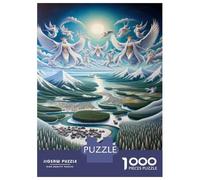 Puzzles Pour Adultes 1000 Pièces Enchanted Fantasy Landscape with Angels And Seraphim Puzzles Pour Adolescents Jeux De Détente Une Œuvre D'art Cadeaux Uniques Pour Un Anniversaire Ou Noël 70x50cm/1000