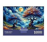 Puzzles pour Adultes 1000 Pièces Enchanted Forest Moonlit Scene Puzzle pour Adultes, Jouet, Décoration Murale, Cadeaux pour Femmes, Cadeaux Uniques pour Anniversaire Et Noël 52x38cm/1000pcs