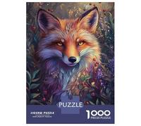 Puzzles pour Adultes 1000 Pièces Enchanted Fox in Bloom -2 Puzzle Adulte Anti-Stress, Décoration Intérieure, Jeu Stimulant, Cadeau 52x38cm/1000pcs