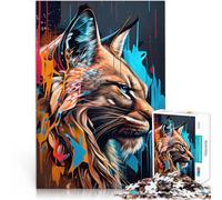 Puzzles pour Adultes 1000 pièces Ensemble panoramique Lynx à Droite 1 Casse-tête pour Car C'est Un pour Toute la Famille 75x50cm