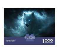 Puzzles pour Adultes 1000 Pièces Ethereal Wolf in Blue Nebula Puzzles pour Adultes, Jeu De Réflexion, Cadeaux pour Femmes, Activités Amusantes À La Maison 70x50cm/1000pcs