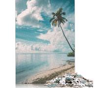 Puzzles pour Adultes 1000 pièces Évasion sur Une île Vue sur l'océan Puzzle pour Adultes Jeu Stimulant (75 x 50 cm)