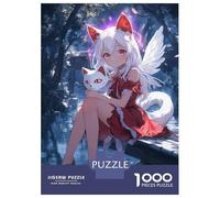 Puzzles pour Adultes 1000 Pièces Fairy Fox in Red Puzzle pour Adultes Jeux Relaxants Assemblage De Motifs Cadeaux pour Les Amis Et La Famille 38x26cm/1000pcs