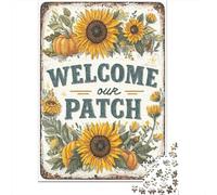 Puzzles pour Adultes 1000 Pièces Fall Welcome Sign Puzzle pour Adultes Jeux Relaxants Course De Vitesse Manuelle Activités Amusantes À La Maison 70x50cm/1000pcs