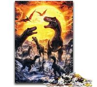 Puzzles pour Adultes 1000 pièces Famille de Dinosaures Jeu Anti-Stress Défi Difficile Collection d'artistes, Beaux-Arts 50x75cm