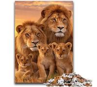 Puzzles pour Adultes 1000 pièces Famille de Lions africains Jeu Familial Soulagement du Stress Défi Difficile Collection d'artistes, Beaux-Arts 38x26cm