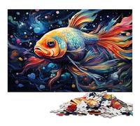 Puzzles pour Adultes 1000 pièces Fantaisie Ciel étoilé coloré Poisson Rouge Jeu Stimulant Jouets Puzzle de Noël Cadeaux 1000 pièces (38 x 26 cm)