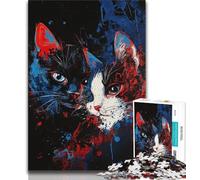 Puzzles pour Adultes 1000 pièces Fantasy Art Cat, Jouets éducatifs, Jeu éducatif pour Anniversaire, Noël pour et 14 Ans 38x26cm