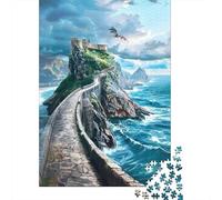 Puzzles pour Adultes 1000 Pièces Fantasy Castle on The Cliff Puzzles pour Adultes Jeu De Réflexion Et De Logique Activités Amusantes À La Maison, 70x50cm/1000pcs