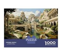 Puzzles Pour Adultes 1000 Pièces Fantasy Cityscape with Water Features Puzzles Pour Adolescents Vacances À La Maison Tuer Le Temps Stimuler Le Cerveau Cadeaux D'anniversaire Et De Noël Uniques 52x38cm