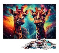 Puzzles pour Adultes 1000 pièces Fantasy Colorful Starry Sky Girafe Puzzle découpé avec précision idéal comme Cadeau pour Toute la Famille 1000 pièces (75 x 50 cm)