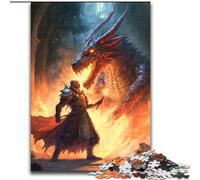 Puzzles pour Adultes 1000 pièces Fantasy Dragon Art Puzzle en Carton, Cadeau Parfait pour Les Anniversaires, Noël, Halloween, Thanksgiving, Pâques 1000 pièces(26x38cm)