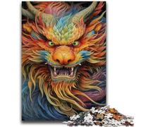 Puzzles pour Adultes 1000 pièces Fantasy Flying Dragon Family Game Stress Relief Difficult Challenge Artists Collection, Beaux-Arts 38x26cm