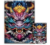 Puzzles pour Adultes 1000 pièces Fantasy Flying Dragon Puzzles en Carton Cadeau Parfait pour Les Parents, Les Amoureux, Les Amis - 14 Ans et Plus 26x38cm/10,23x14,96 Pouces