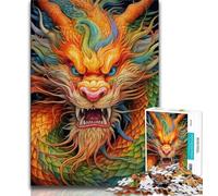 Puzzles pour Adultes 1000 pièces Fantasy Flying Dragon Puzzles pour Adultes, Anti-Stress Staycation Kill Time Enhance Love Between Couples (Taille 75x50cm)