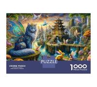 Puzzles pour Adultes 1000 Pièces Fantasy Forest with Magical Creatures Puzzle pour Adultes Jeu Familial Décoration Murale Jeu Stimulant Cadeaux 38x26cm/1000pcs