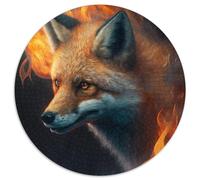 Puzzles pour Adultes 1000 pièces Fantasy Fox Puzzle Rond 1000 pièces Jeu Familial interactif, adapté aux 14 Ans et Plus 67,5 x 67,5 cm
